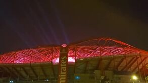 Testes para o dérbi? Benfica iluminou céu com jogo de luzes