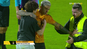 Adepto invadiu relvado, quase derrubou Enzo e levou camisola do argentino para casa