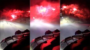 O impressionante ambiente no Rali de Monte Carlo: mais parecia um jogo de futebol!