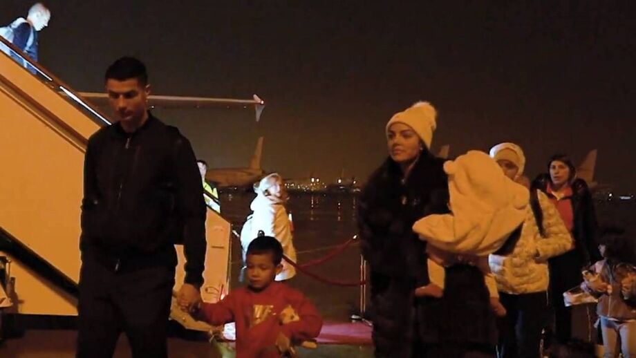 Craque português viajou acompanhado por Georgina e pelos filhos