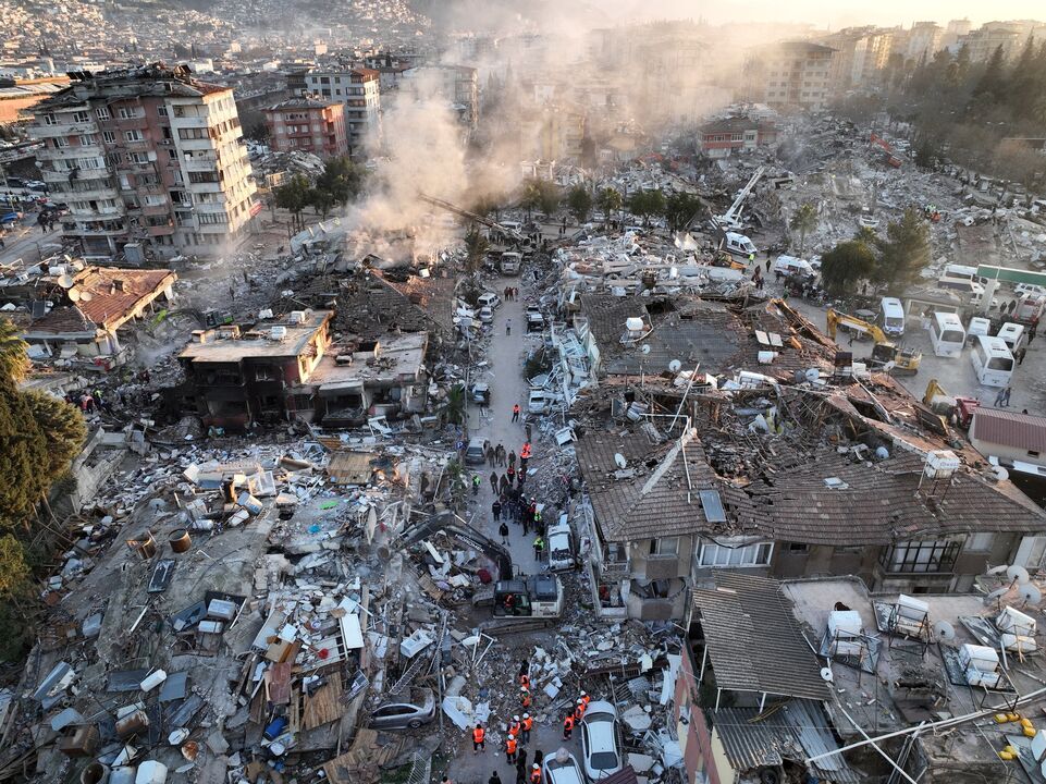 Destruição após sismo em Hatay, na Turquia