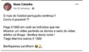 O comentário de Nuno Catanho no Facebook
