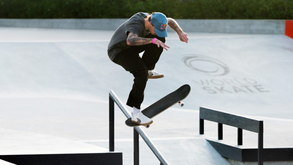 Gustavo Ribeiro nas meias-finais do Mundial de skateboarding