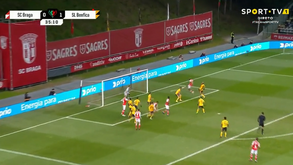 Minutos após a expulsão de Bah, Al Musrati fez assim o empate no Sp. Braga-Benfica