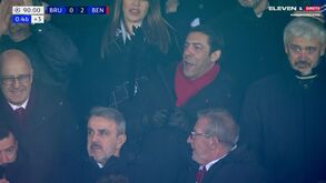 A reação de Rui Costa na bancada após o segundo golo do Benfica