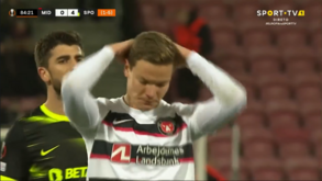 O insólito autogolo que fechou a goleada do Sporting na Dinamarca