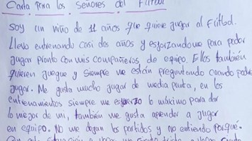 A emocionante carta de jovem jogador: «Senhores do futebol, sou um menino  de 11 anos e quero jogar» - Espanha - Jornal Record