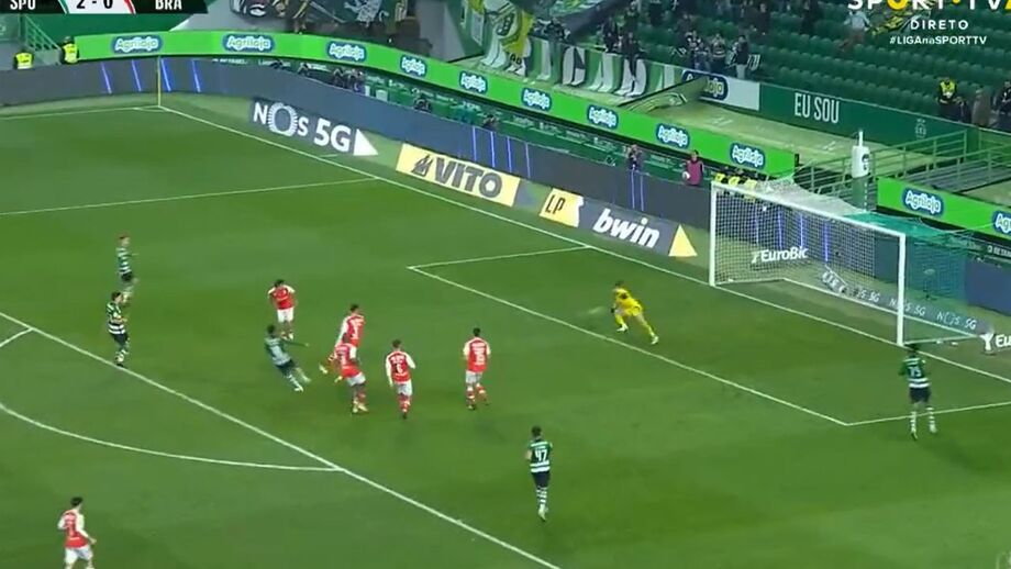 Edwards a marcar... 'à Edwards': o terceiro golo do Sporting frente ao Sp. Braga