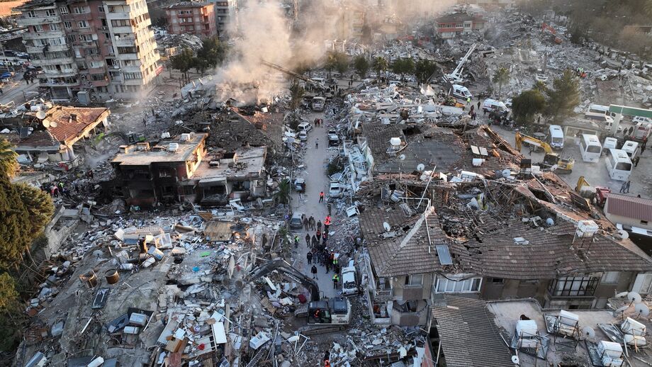 Destruição após sismo em Hatay, na Turquia