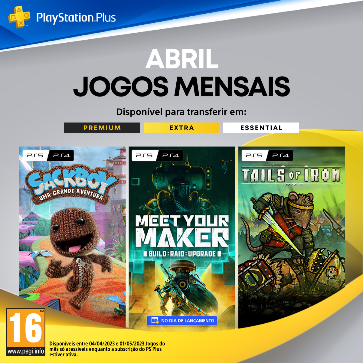 PS Plus: confira a lista dos jogos grátis de abril de 2023