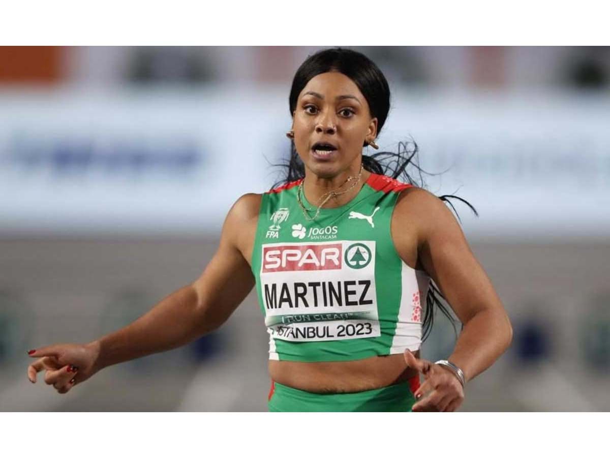 Istanbul, Turkey, 3 March 2023. Arialis Martinez of Portugal reacts in 60m  Women Final race during