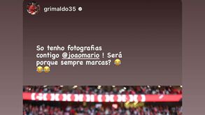 Grimaldo 'reclama' por só ter fotos com João Mário: «É porque estamos sempre a discutir»