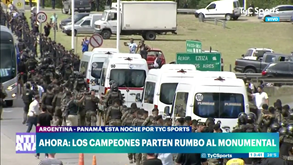 Forte aparato policial no trajeto da seleção argentina até ao Monumental 