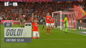 O golo de António Silva que fechou a goleada do Benfica diante do V. Guimarães