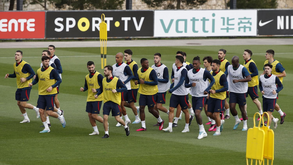 Treino matinal antes da viagem para o Luxemburgo