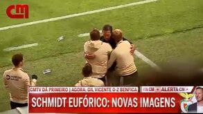 CMTV mostra celebração de Schmidt após vitória do Benfica em Barcelos