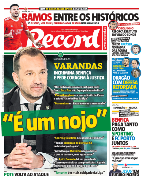 Terça-feira, 11 de abril de 2023 - Capas - Jornal Record