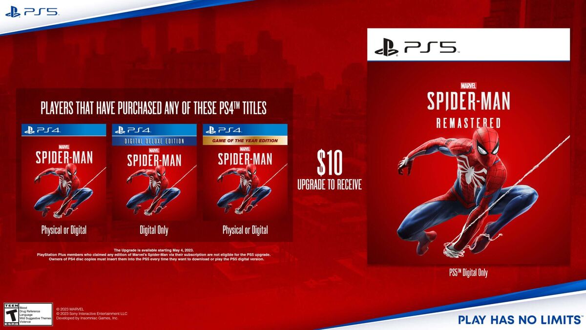 PS Store: Marvel's Spider-Man Remastered disponível para a PS5