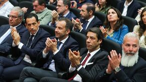 Frederico Varandas e Rui Costa lado a lado na apresentação do livro de Luciano Gonçalves