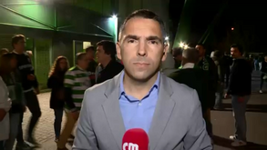 Jornalista da CMTV atingido por cuspidela antes do Sporting-Marítimo