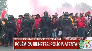 Adeptos do Benfica a caminho de Alvalade: petardos e cânticos na 2.ª Circular