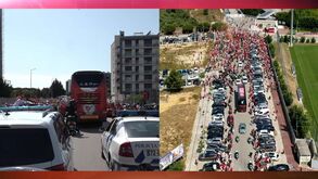 Loucura na saída do autocarro do Benfica rumo ao estádio da Luz