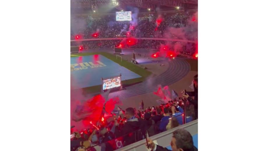 Assim se festejou o golo que pode dar o título ao Nápoles