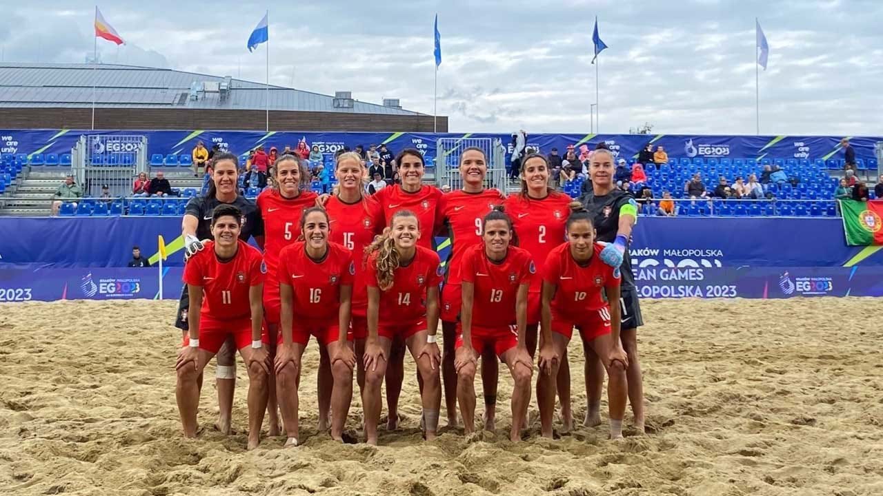 Jogos Europeus. Portugal goleia Chéquia em futebol de praia feminino