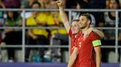Abel Ruiz (à direita) deu triunfo à seleção espanhola