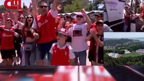  Adeptos do Sp. Braga fazem a festa no Jamor antes da final da Taça de Portugal