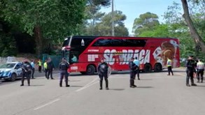 Equipa do Sp. Braga chega ao Jamor para a final da Taça de Portugal 