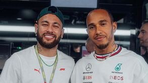 Neymar com Hamilton na Catalunha