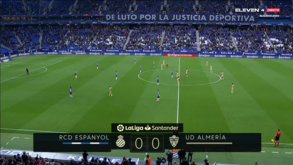 «De luto pela justiça desportiva»: Espanyol em protesto no início do jogo com o Almería