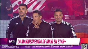 Enorme ovação a Di María e outros campeões do Mundo na despedida de Maxi Rodríguez