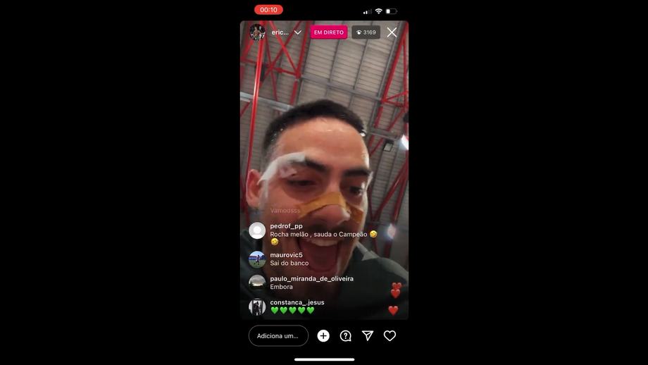 Jogador dos leões dirigiu-se ao rival numa 'live' no Instagram