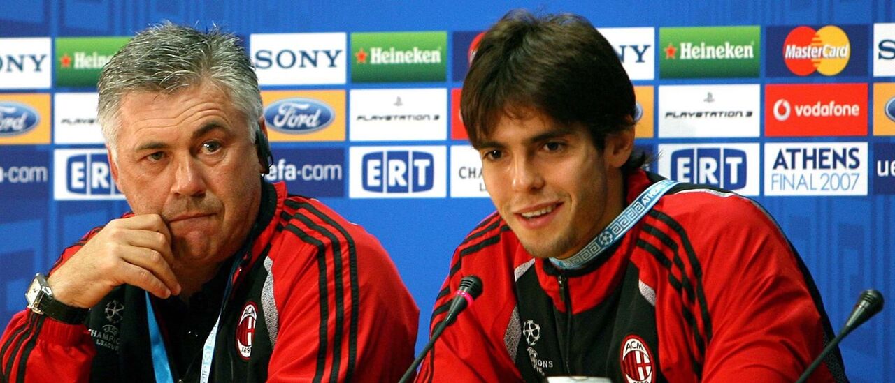 Carlo Ancelotti já foi feliz com Kaká 