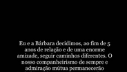 Comunicado a anunciar separação do casal