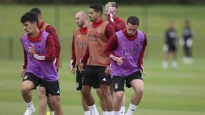 As imagens do primeiro treino do Benfica em solo britânico