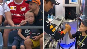 Checo Pérez deixou pequeno adepto em lágrimas e depois... recompensou-o