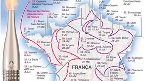 A 'estafeta' da Tocha Olímpica de Paris'2024