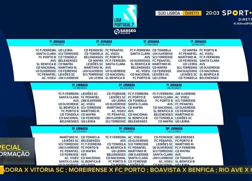 As datas dos duelos entre Benfica, FC Porto, Sp. Braga e Sporting