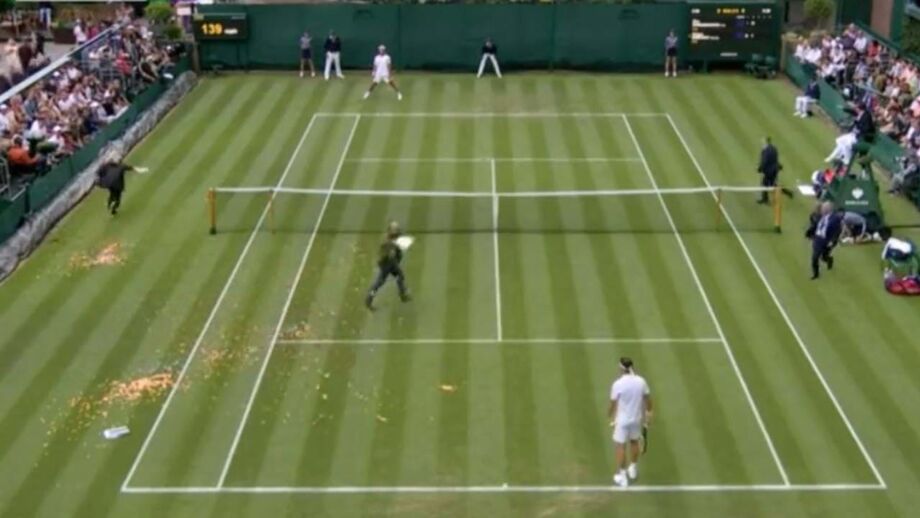 Grigor Dimitrov e Sho Shimabukuro foram surpreendidos com confetis cor de laranja
