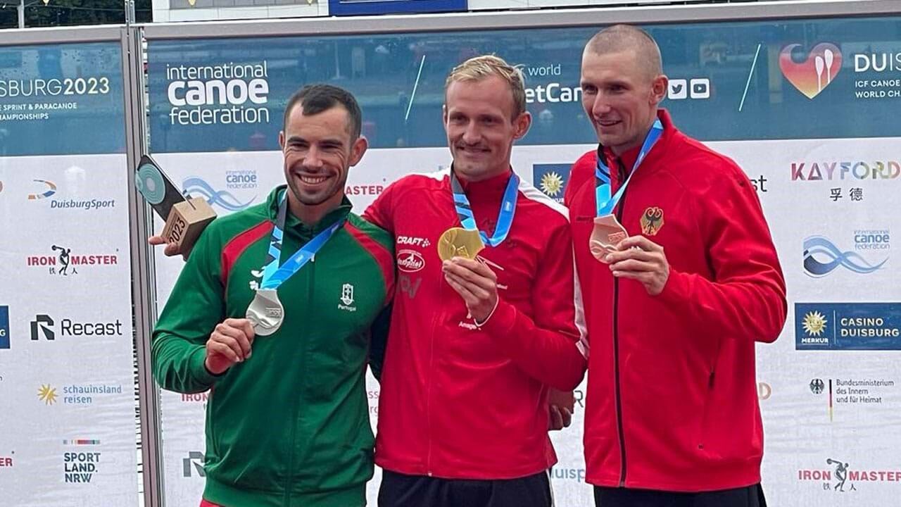 PImenta após conquistar, este domingo, a prata em K1 5.000 metros