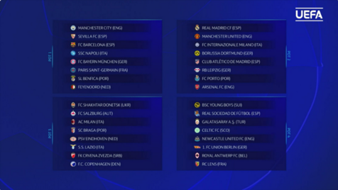 Champions: o calendário de Benfica, FC Porto e SC Braga na fase de grupos -  SIC Notícias