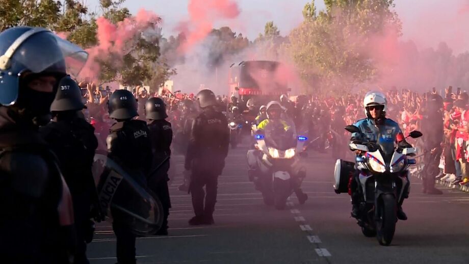 Forte apoio nas imediações do recinto que servirá de palco para o primeiro jogo oficial de águias e dragões na nova época