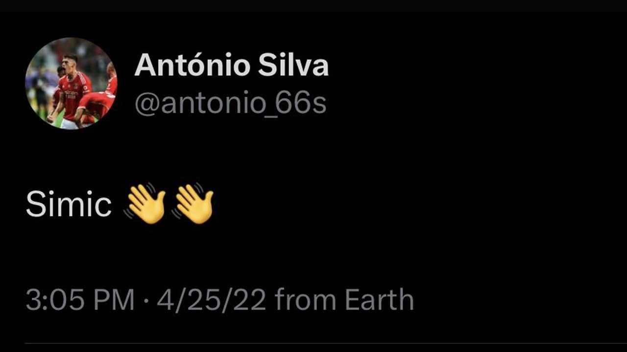 Antonio Silva's tweet in 2021