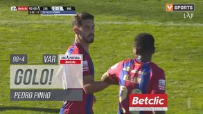 O golo de Pedro Pinho aos 90'+4 que deu o primeiro ponto ao Chaves no campeonato