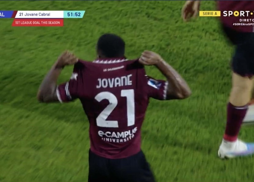 Jovane Cabral salva um ponto à Salernitana de Paulo Sousa