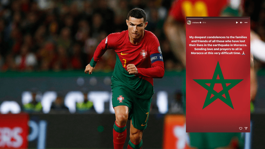 Cristiano Ronaldo entra no segundo tempo contra Marrocos e bate