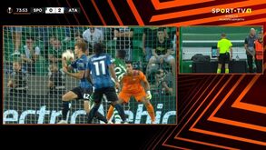 O lance do penálti que permitiu ao Sporting reduzir frente à Atalanta